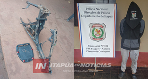 RECUPERAN PARTES DE UNA MOTOCICLETA HURTADA EN CAMBYRETÁ 