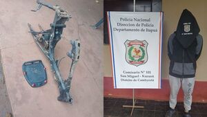 Detienen a joven y recuperan partes de motocicleta hurtada en Cambyretá