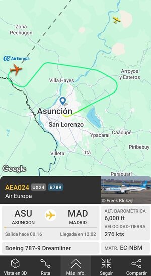 Segundo intento fallido de avión de Air Europa para ir a Madrid
