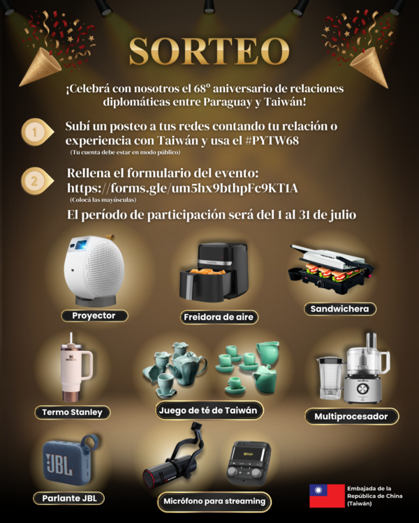 Embajada de China (Taiwán) celebra aniversario de relaciones diplomáticas con sorteos y actividades especiales - .::Agencia IP::.