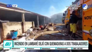Incendio consume chatarrería en Lambaré y dejó con quemaduras a dos trabajadores