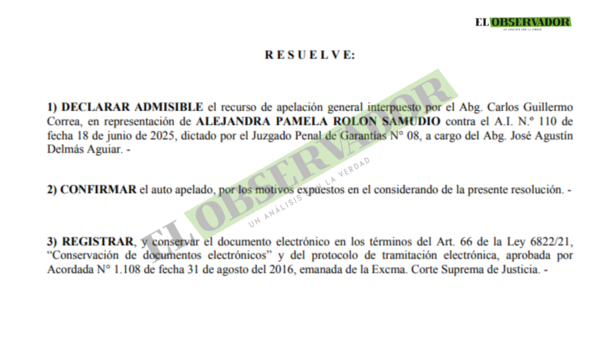 Confirman prisión preventiva para integrante de esquema de tráfico de drogas  - El Observador