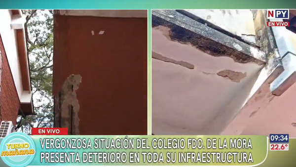 Grave deterioro fuerza clausura de pabellón en Colegio Fernando de la Mora
