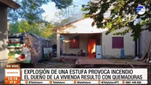 Explosión de una estufa provoca incendio y quemaduras al propietario