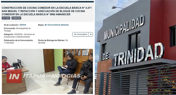 MUNICIPALIDAD DE TRINIDAD REALIZA APERTURA DE SOBRES PARA OBRAS EN ESCUELAS
