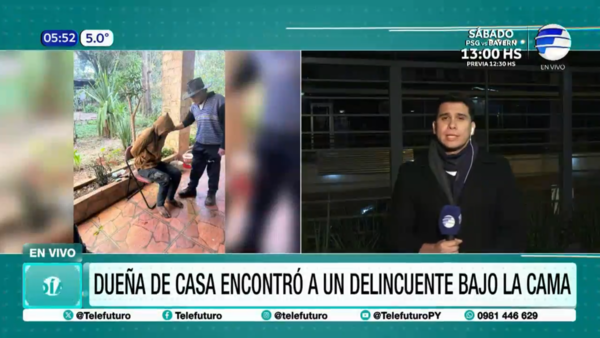 Dueña de casa encontró a un delincuente armado bajo su cama