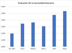 La morosidad bancaria llegó al 2,53% al cierre de mayo
