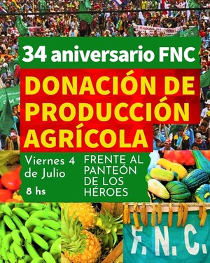 FNC donará alimentos producidos en el campo a personas necesitadas