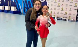 Alumna de profe franqueña de patinaje quedó con medalla de plata en el Panamericano