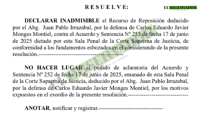 Declaran inadmisible recurso de reposición  a condenado por falsificar firma de jugador  - El Observador