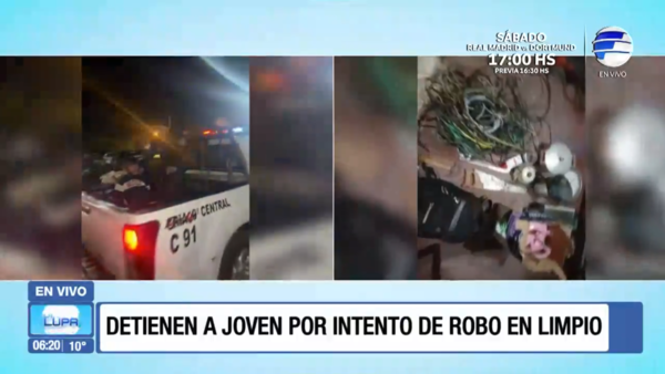 Detienen a joven por intento de robo en Limpio
