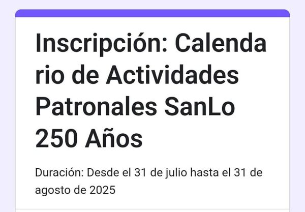 Habilitan formulario de inscripción para calendario de fiestas patronales y fundacionales - San Lorenzo Hoy