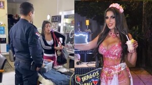 VIDEO: Con polis y patrullera, peluquera le cobró a conocida locutora por sus servicios