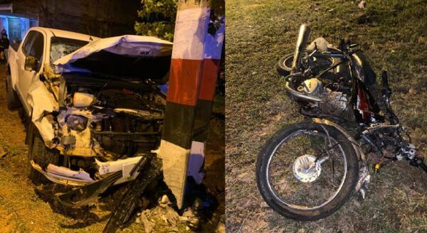 (VIDEO). ¡Terrible accidente! Camioneta embistió contra motoclista: Una fallecida y dos heridas