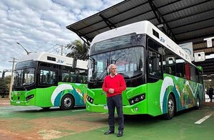 Buses eléctricos operan desde hoy en Hernandarias | DIARIO PRIMERA PLANA