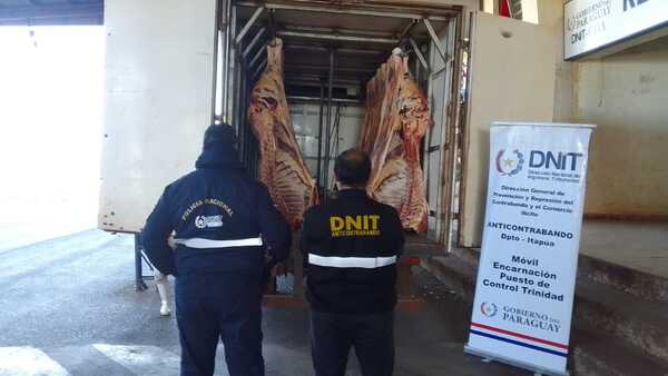 Incautan furgón con más de 3.800 kilos de carne vacuna en control de la Ruta PY06