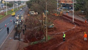 CDE: Construyen colectoras para la obra del viaducto en Km 10