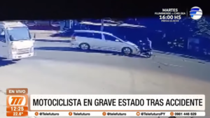 Motociclista en grave estado tras brutal accidente en ruta PY 08