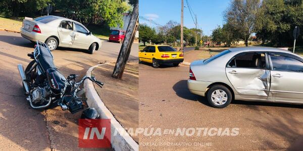 MOTOCICLISTA RESULTÓ HERIDO TRAS COLISIÓN CONTRA UN AUTOMÓVIL