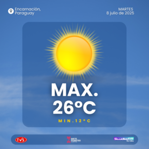 METEOROLOGÍA: PERSISTEN LAS JORNADAS CÁLIDAS EN PLENO INVIERNO EN PARAGUAY - «TVS DIGITAL»