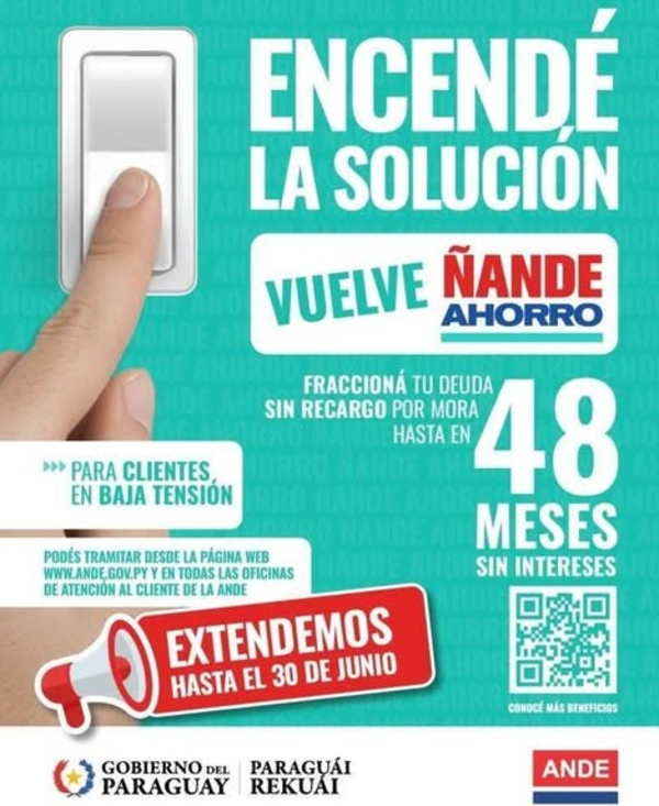 Campaña de la ANDE “Vuelve Ñande Ahorro” cierra con USD 35,4 millones en deudas regularizadas