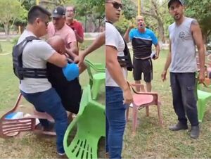 (VIDEO). Policía que reventó equipo de música ya había protagonizado otro bolonki ra’e
