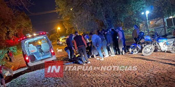 MOTOCICLISTA CHOCÓ CONTRA UN PERRO Y TERMINÓ HOSPITALIZADO