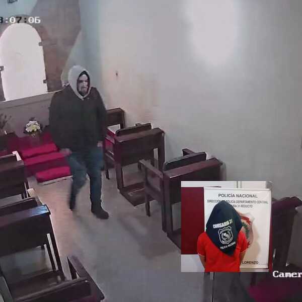Detienen a presunto ladrón que robó alcancía de ofrendas de una capilla en San Lorenzo