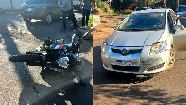 Motopatrullero sufre fractura tras ser embestido por automóvil en Encarnación