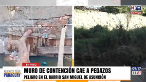 Vecinos claman por ayuda ante riesgo de derrumbe de sus casas en el barrio San Miguel de Asunción