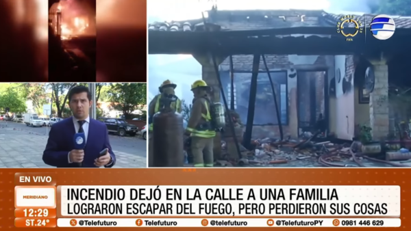 Incendio deja en la calle a familia en Ñemby