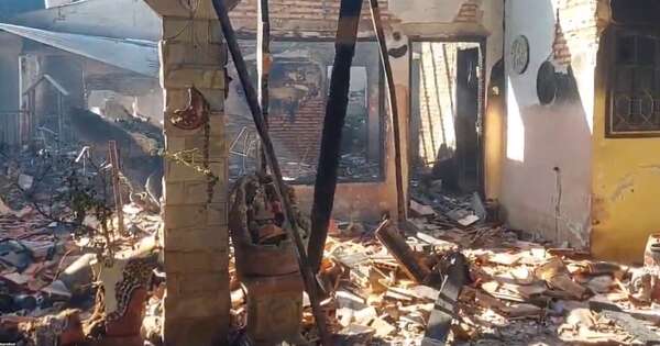 Diario HOY | Incendio consumió vivienda en Ñemby: inquilinos se salvaron gracias a guardia