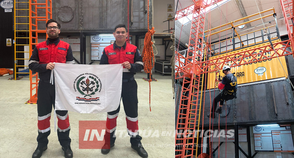 BOMBEROS DE ENCARNACIÓN SE CAPACITAN EN TÉCNICAS DE RESCATE EN ALTURA