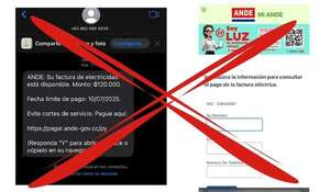 ¡Atención! ANDE alerta sobre suplantación de identidad para mensajes fraudulentos  - Nacionales - ABC Color