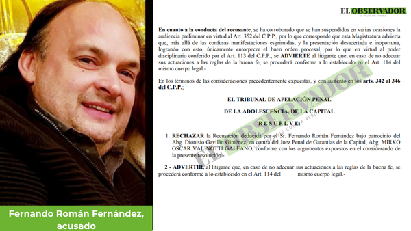 Mocipar: Cámara rechaza recusación contra juez Mirko Valinotti y advierte de sanciones - El Observador