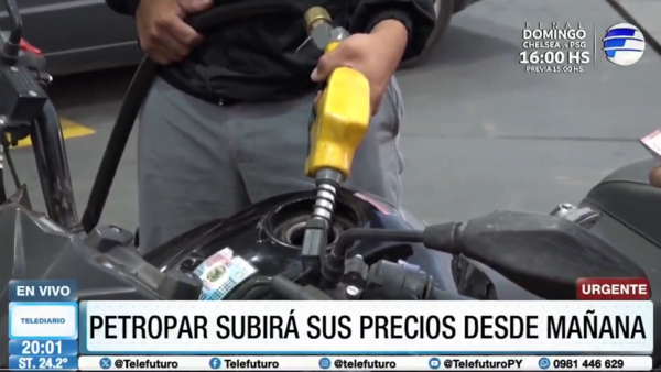 Petropar eleva sus precios: 380 guaraníes más por litro