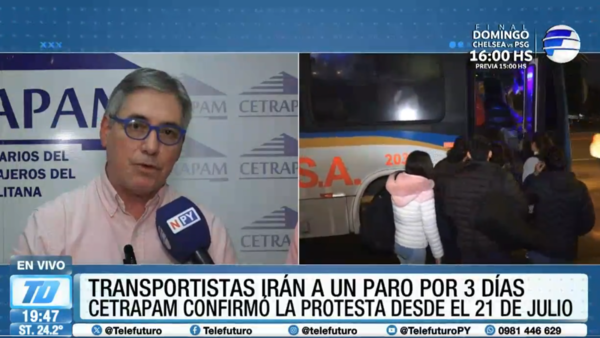 Transportistas confirman paro de buses desde el 21 de julio