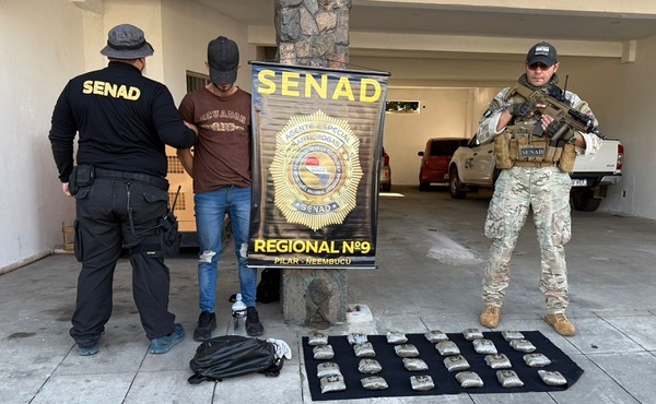 Detienen a un hombre con más de 4 kilos de marihuana “kief” en Pilar