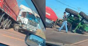 Diario HOY | Tractor y camión semirremolque protagonizan aparatoso choque en Canindeyú