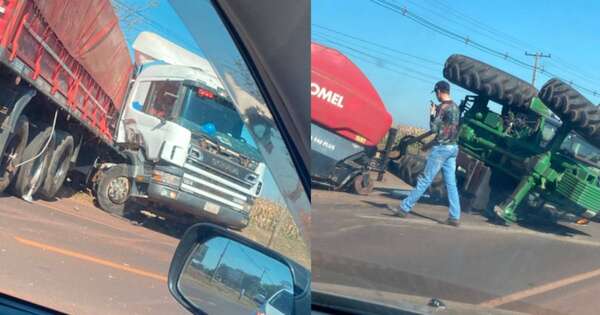 Diario HOY | Tractor y camión semirremolque protagonizan aparatoso choque en Canindeyú