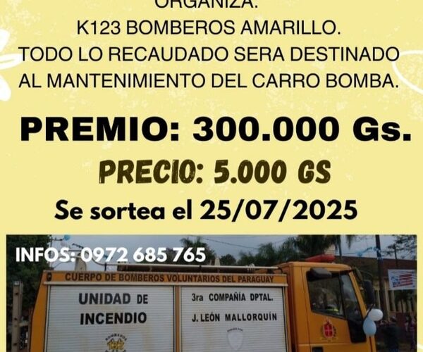 Bomberos preparan rifa para mantenimiento de móvil en Mallorquín