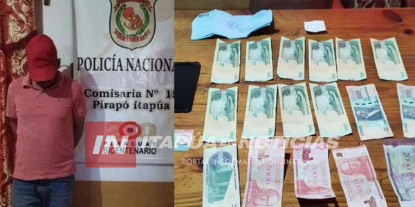 GUARDIA DE SEGURIDAD ES ARRESTADO POR PRESUNTO HURTO EN PIRAPÓ