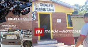 HURTARON MOTOCICLETA Y LAVARROPAS DE UNA VIVIENDA EN CAMBYRETÁ