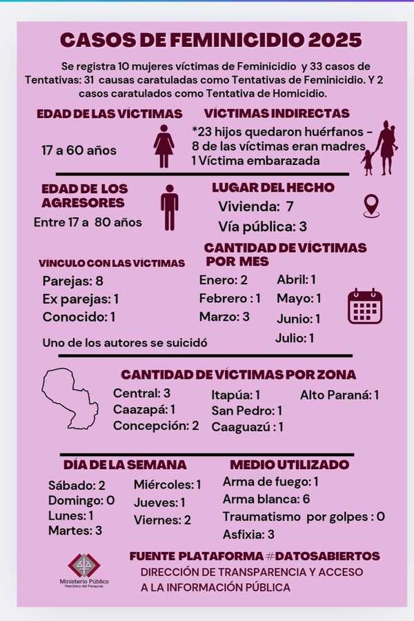 Violencia sin freno: 10 feminicidios y 33 tentativas en los primeros seis meses del 2025 - PDS RADIO Y TV