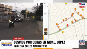 Nuevos desvíos en Mariscal López por obras de desagüe pluvial