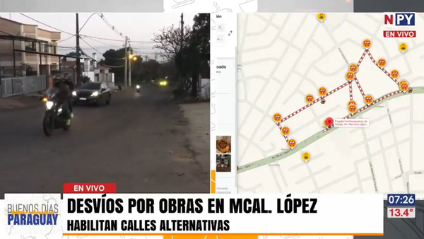 Nuevos desvíos en Mariscal López por obras de desagüe pluvial