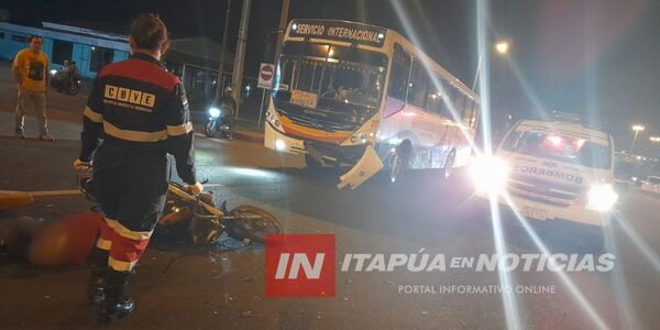 MOTOCICLISTA PERDIÓ LA VIDA TRAS COLISIÓN CON UN ÓMNIBUS EN ENCARNACIÓN