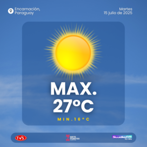 METEOROLOGÍA: CLIMA CÁLIDO HOY EN PARAGUAY, PERO SE ESPERAN LLUVIAS Y DESCENSO DE TEMPERATURAS - «TVS DIGITAL»
