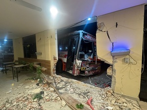 Colectivo repleto de pasajeros se estrelló contra un local en Luque | Unicanal
