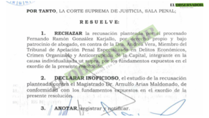Sala Penal rechazó recusación del hijo de RGD contra camarista y alertó que fue hecha con fines meramente dilatorios  - El Observador
